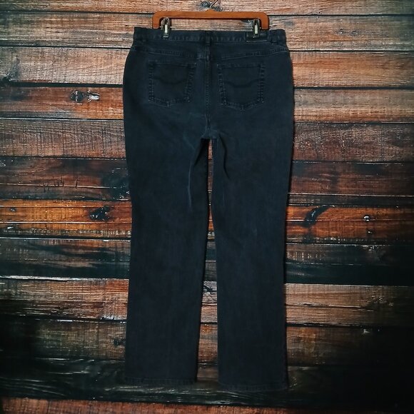 Chaps Jeans Plus Size 16W Straight Mid Rise Black Denim Stretch - Picture 3 of 8
